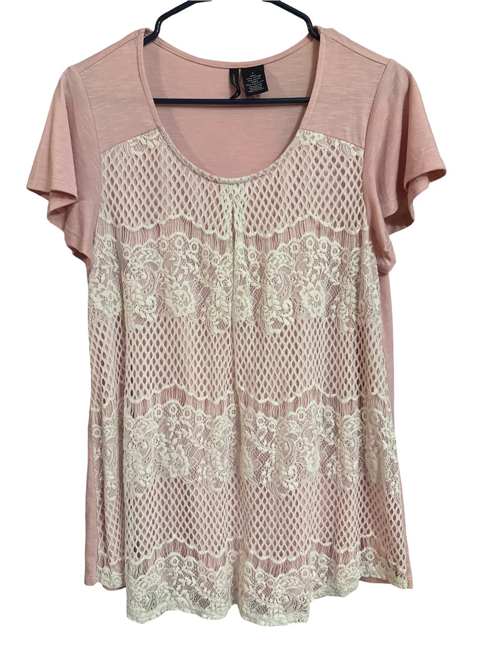 New Directions Women's Flutter Sleeve Slub Knit T-Shirt